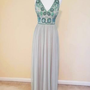 Adrianna Papell Brad Bodice Mesh Gown (Sz 16)